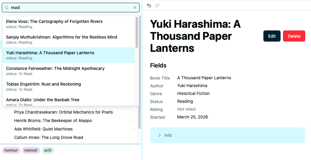 Tree view with ancestors auto-expanded and the selected search result highlighted
