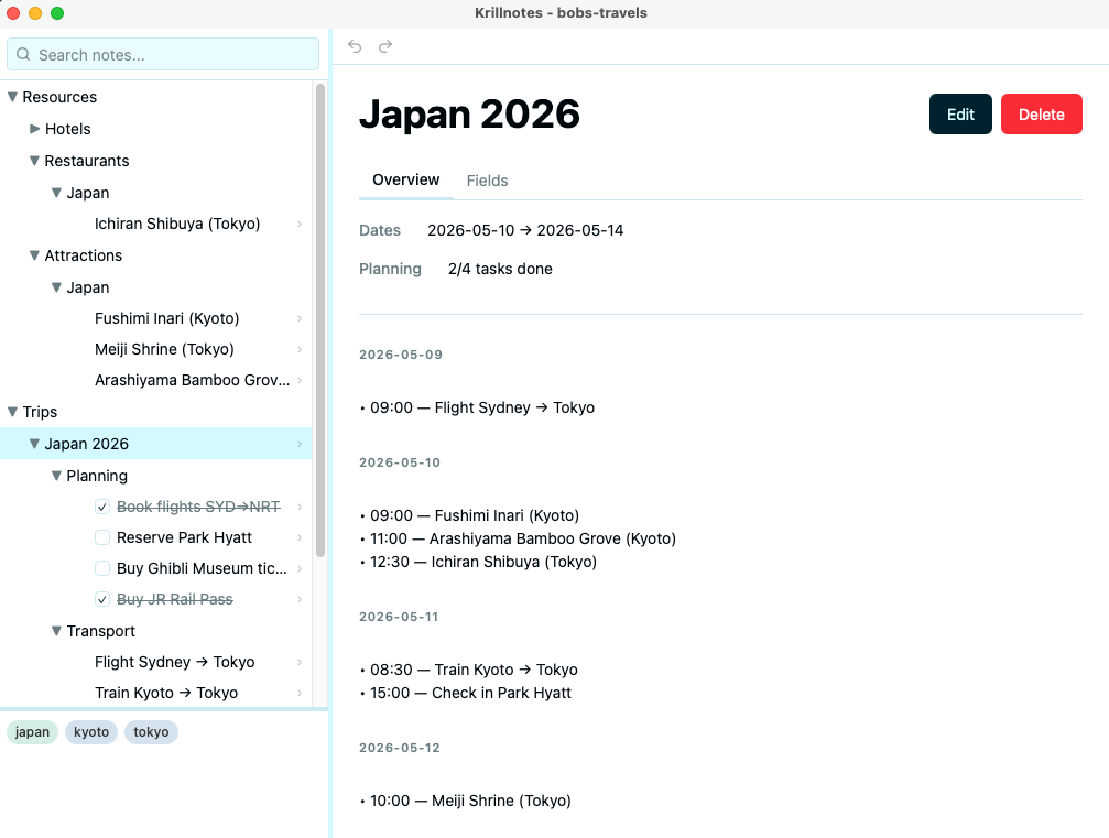 Travel Planner screenshot